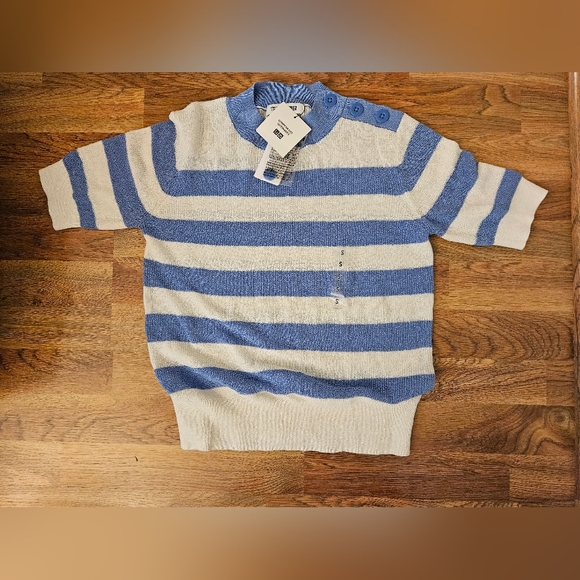 Uniqlo x Comptoir des Cotonniers linen blend half sleeve sweater Small NEW - Picture 1 of 2